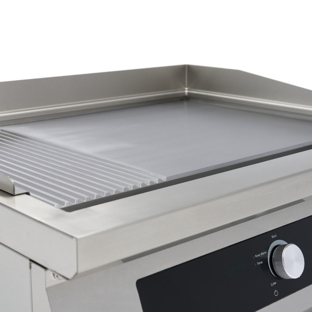 Piastra a induzione 700 - Professionale - superficie liscia e scanalata - 5.000 W - doppia