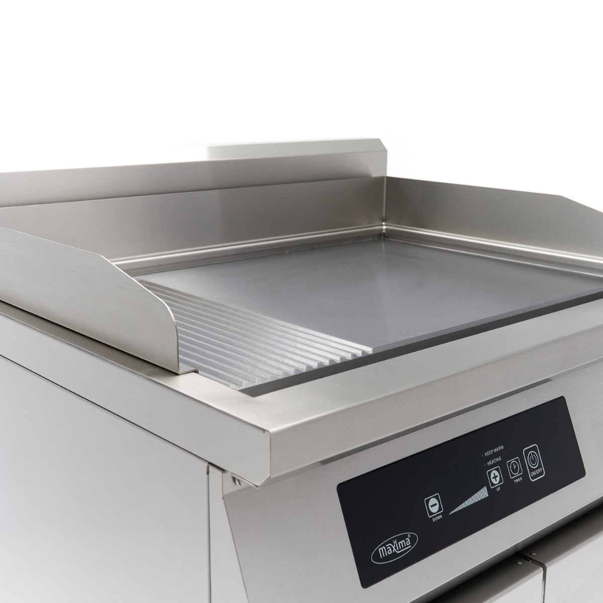 Plancha de Inducción 700 - Profesional - Lisa y Ranurada - 10.000 W - Doble - con Soporte
