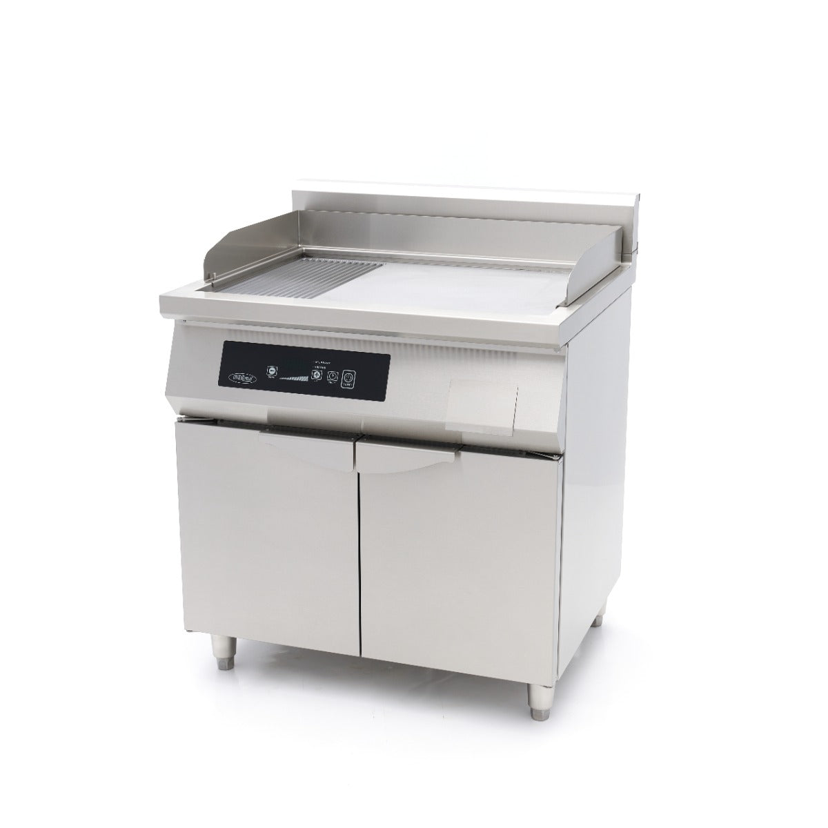 Plancha de Inducción 700 - Profesional - Lisa y Ranurada - 10.000 W - Doble - con Soporte