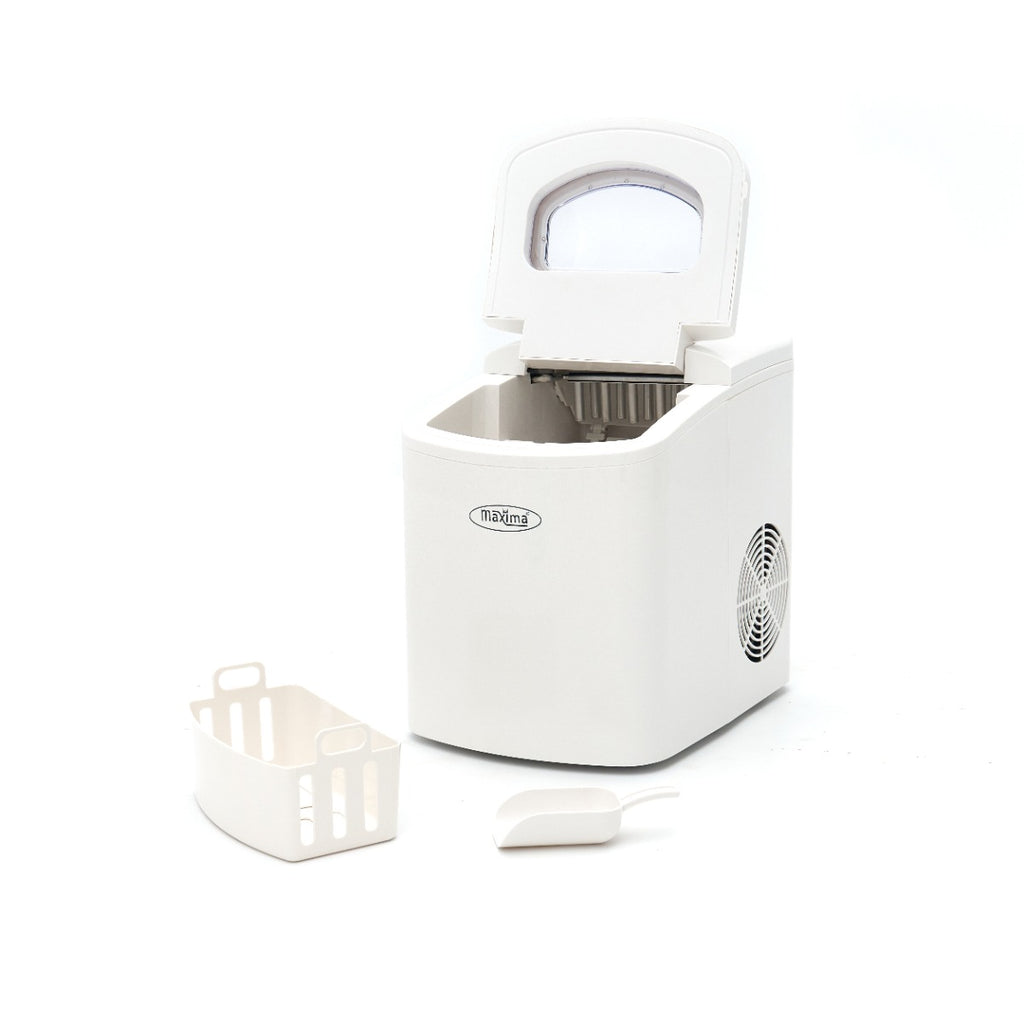 Macchina per ghiaccio - Professionale - 10-12 kg/24 h - Cubetti a proiettile - Raffreddamento ad aria - Bianca