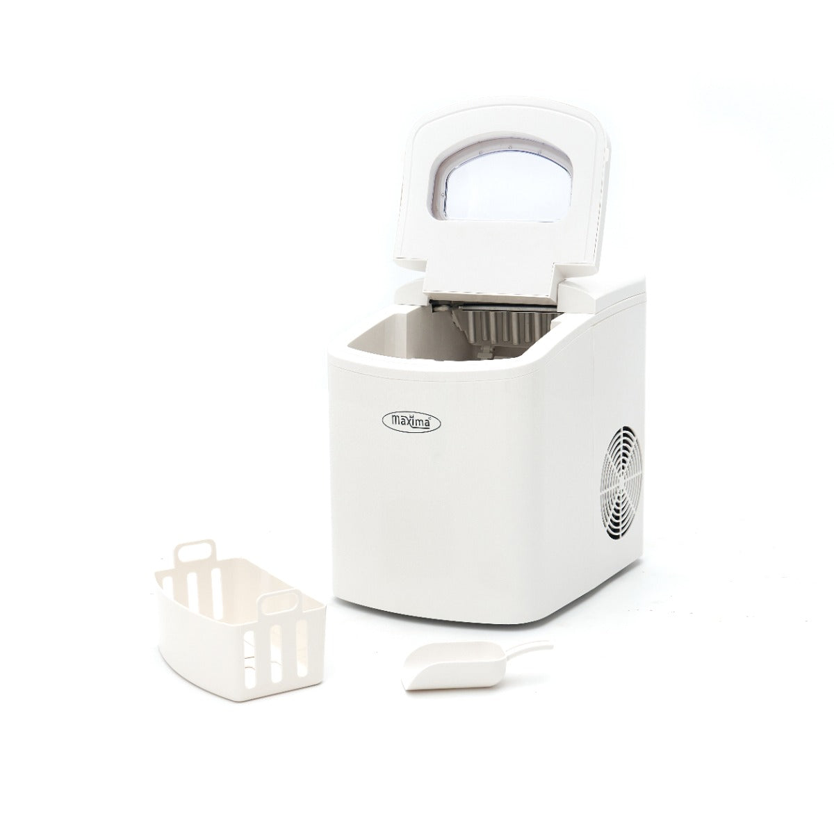 Macchina per ghiaccio - Professionale - 10-12 kg/24 h - Cubetti a proiettile - Raffreddamento ad aria - Bianca