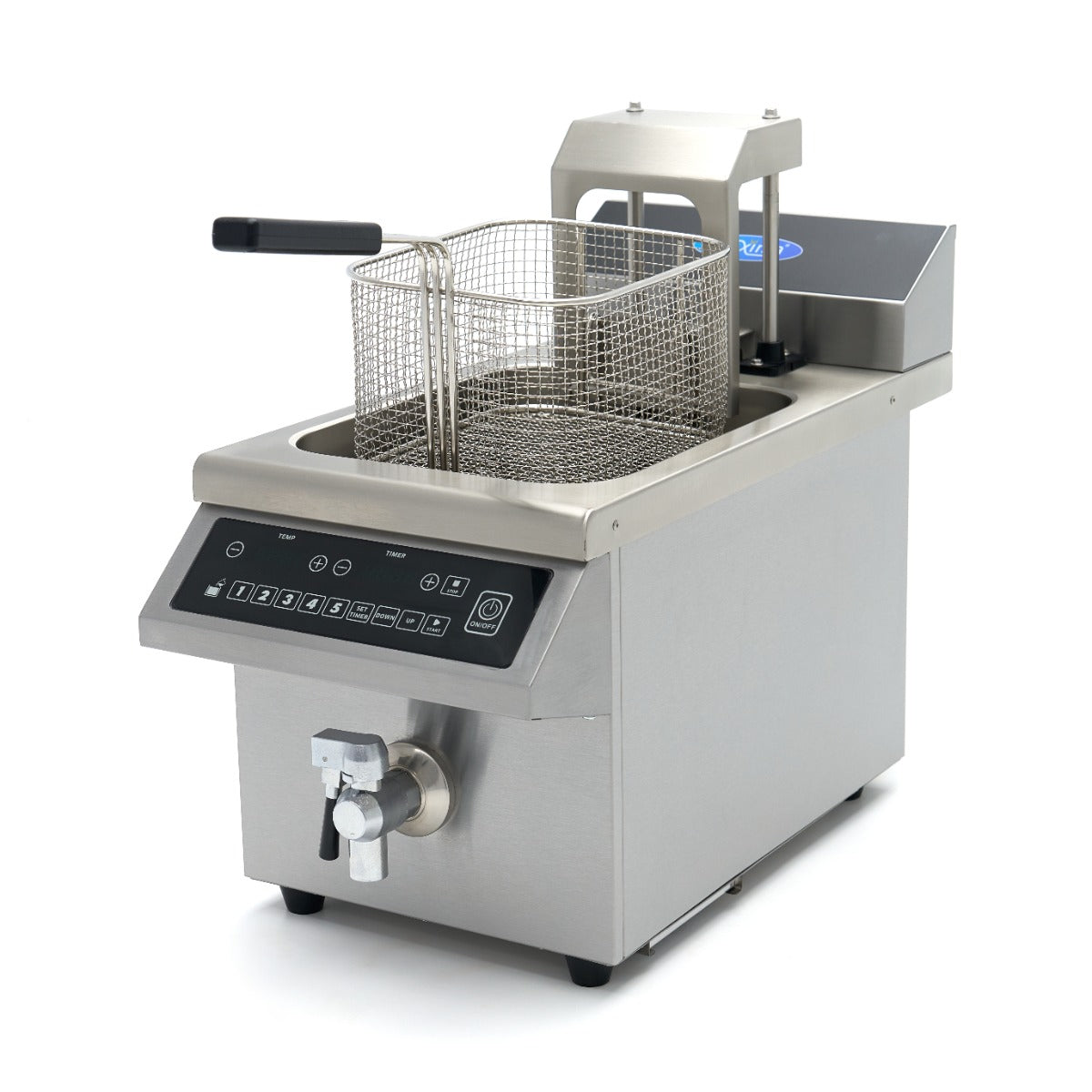 Induktionsfritteuse - Professionell - 8L - 1 Korb - Hebesystem - mit Ablasshahn