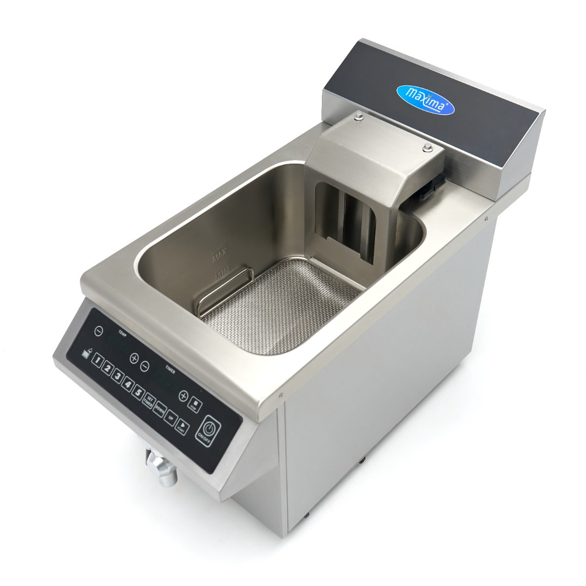 Induktionsfritteuse - Professionell - 8L - 1 Korb - Hebesystem - mit Ablasshahn