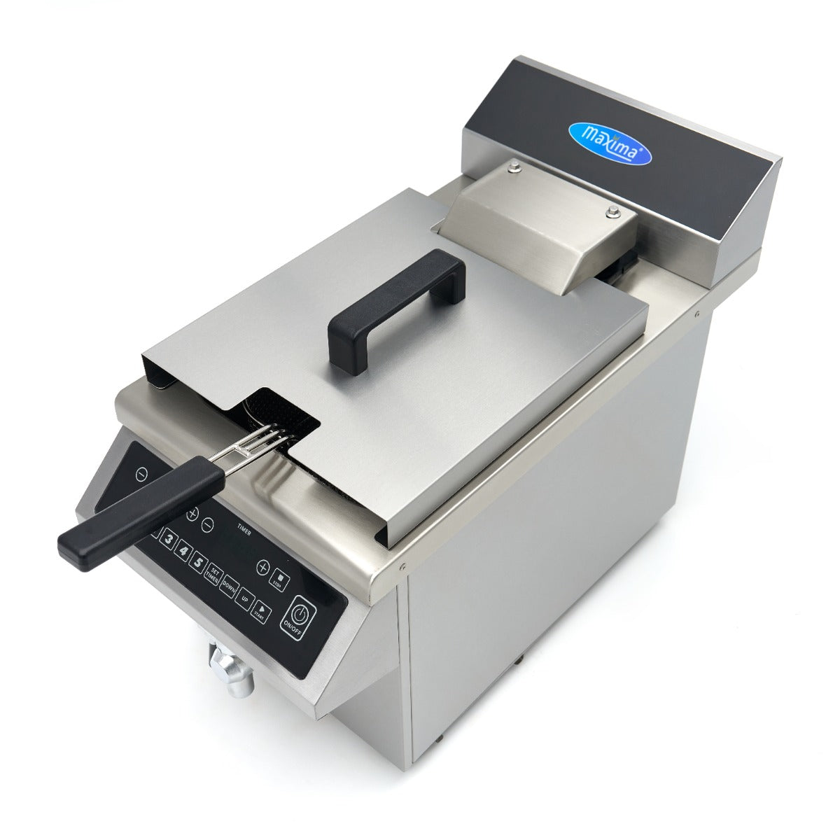 Induktionsfritteuse - Professionell - 8L - 1 Korb - Hebesystem - mit Ablasshahn