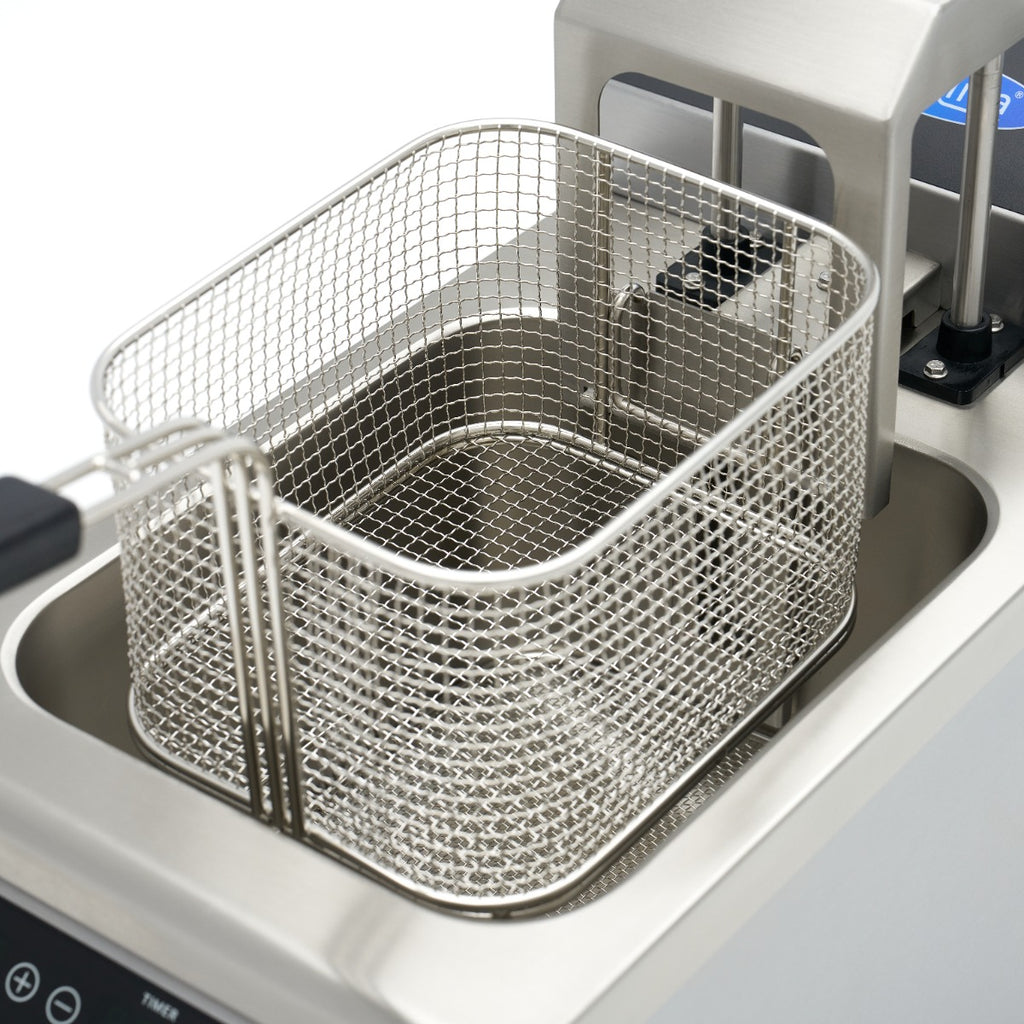 Induktionsfritteuse - Professionell - 8L - 1 Korb - Hebesystem - mit Ablasshahn