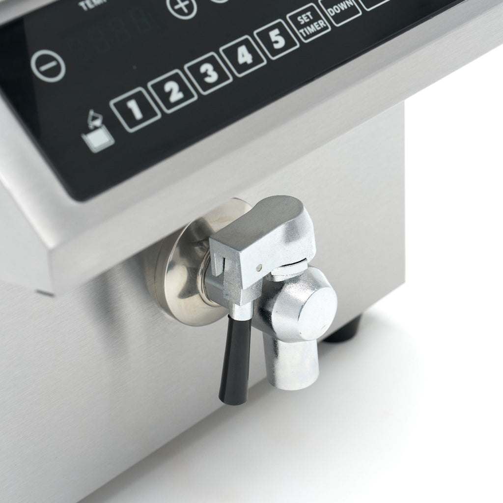 Induktionsfritteuse - Professionell - 8L - 1 Korb - Hebesystem - mit Ablasshahn