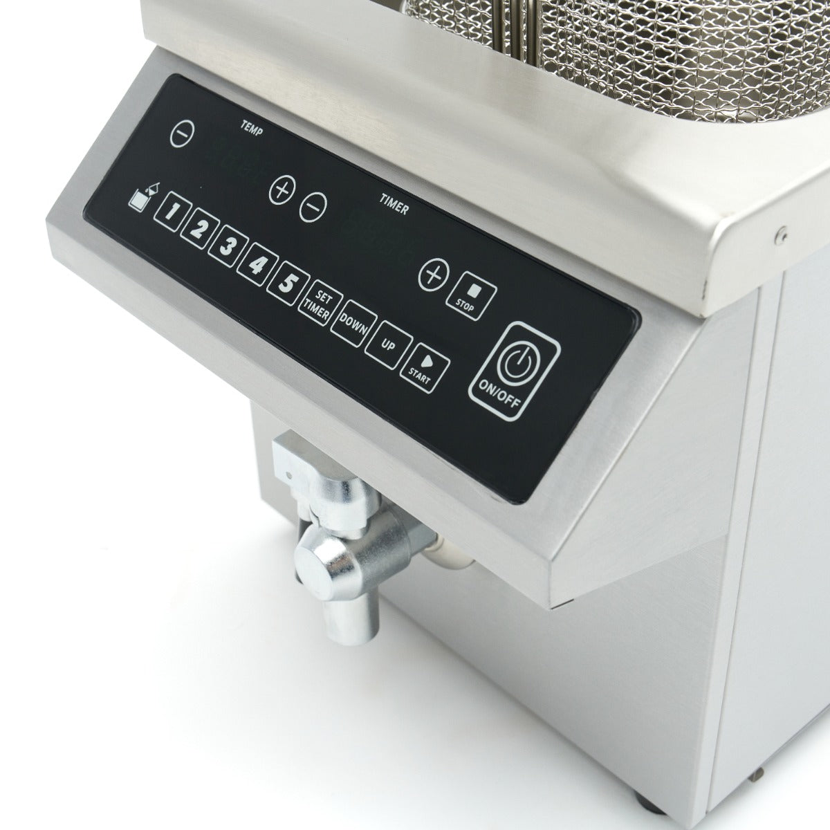 Induktionsfritteuse - Professionell - 8L - 1 Korb - Hebesystem - mit Ablasshahn