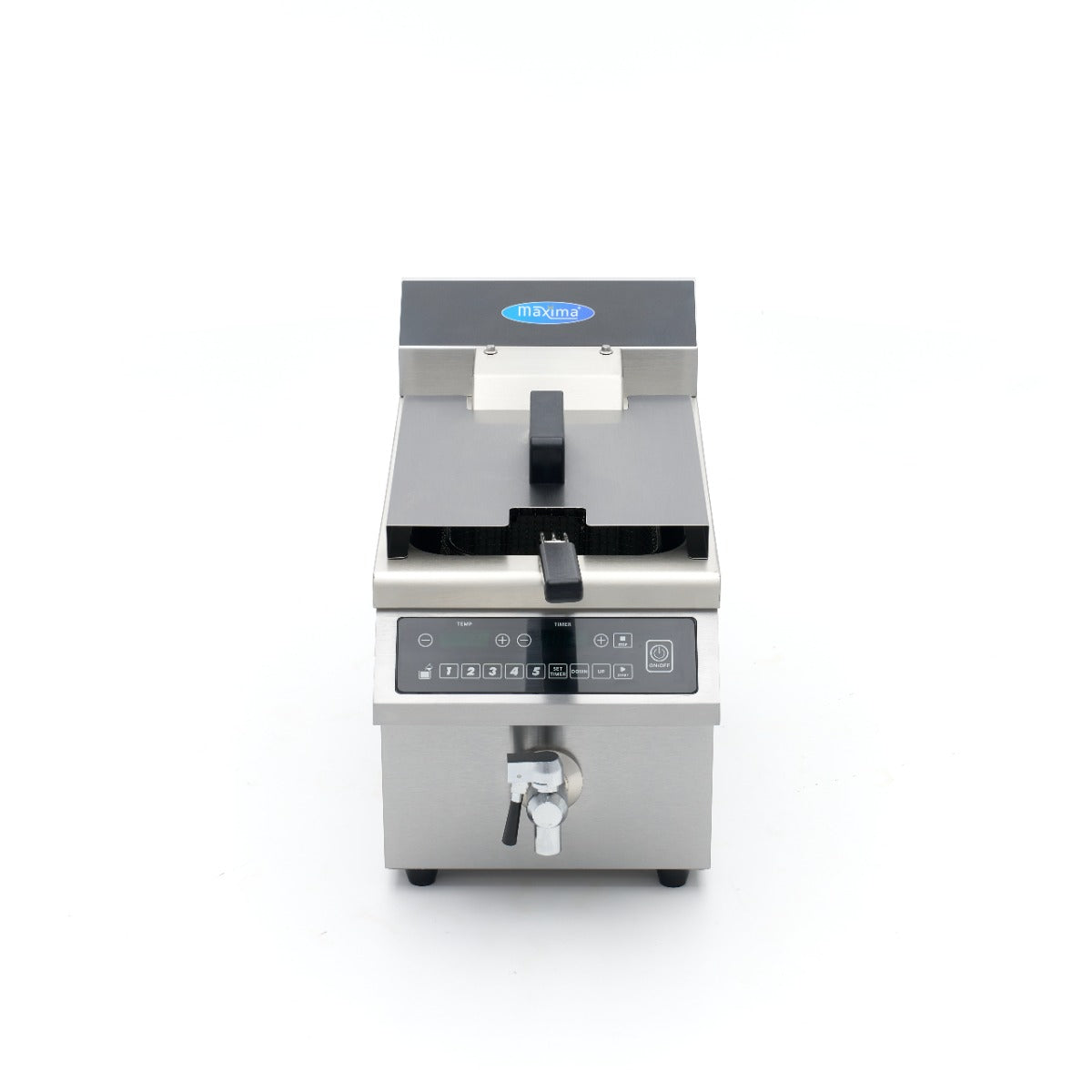 Induktionsfritteuse - Professionell - 8L - 1 Korb - Hebesystem - mit Ablasshahn