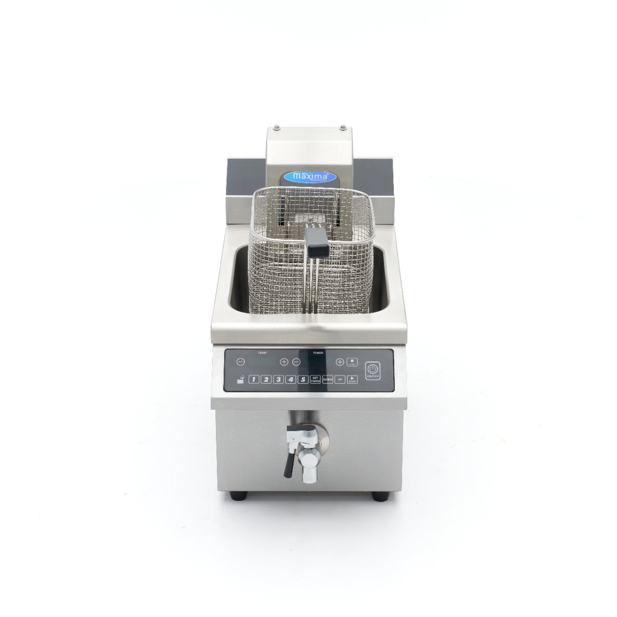Induktionsfritteuse - Professionell - 8L - 1 Korb - Hebesystem - mit Ablasshahn