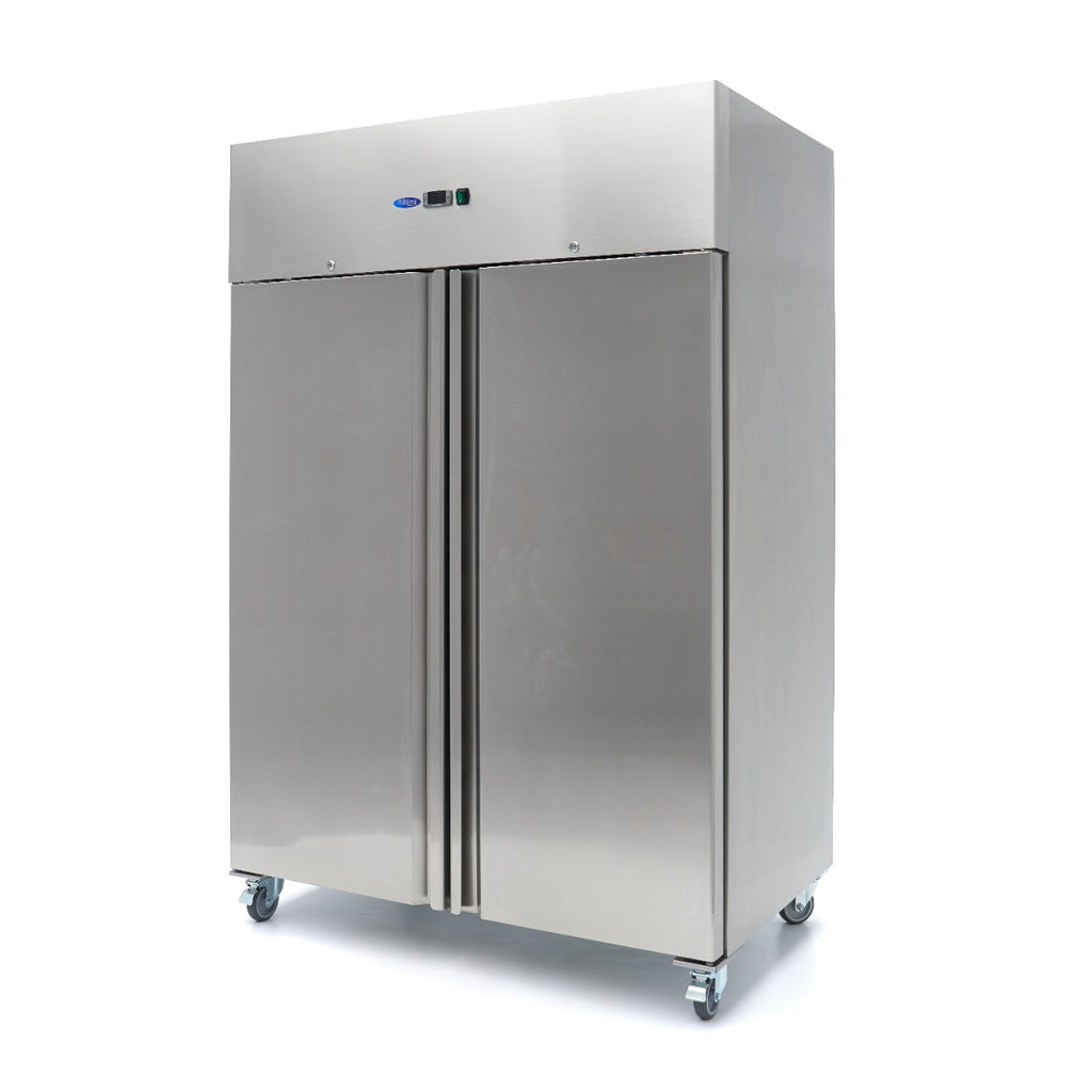 Frigorifero - Professionale - 1200L - 6 ripiani regolabili (2/1 GN) - Acciaio inox - su ruote