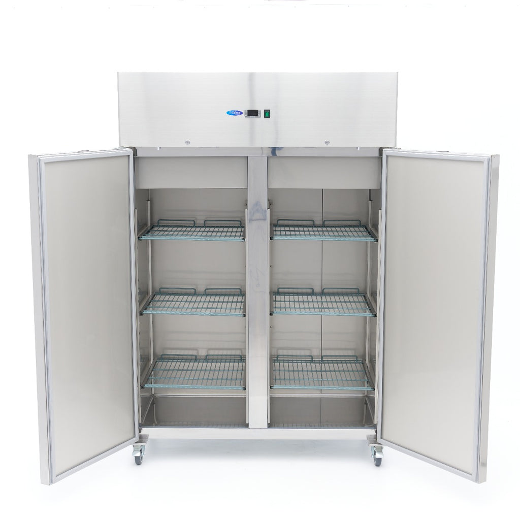 Frigorífico - Profesional - 800L - 6 Estantes Regulables - Acero Inoxidable - sobre Ruedas