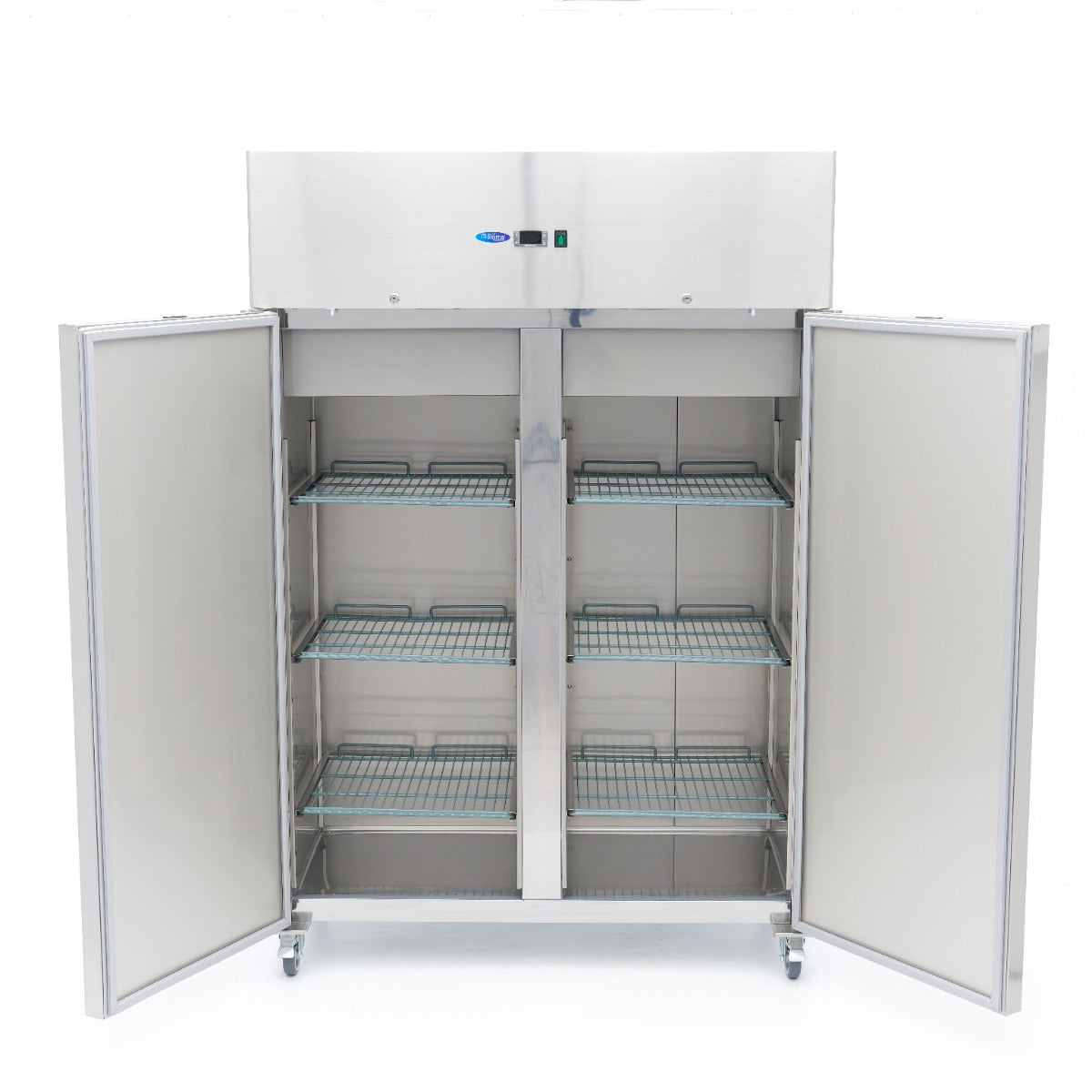 Frigorífico - Profesional - 800L - 6 Estantes Regulables - Acero Inoxidable - sobre Ruedas