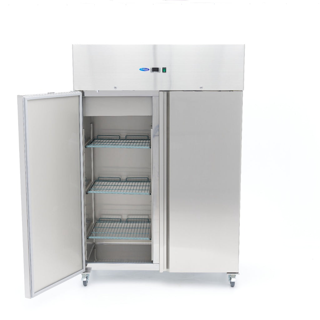 Frigorífico - Profesional - 800L - 6 Estantes Regulables - Acero Inoxidable - sobre Ruedas