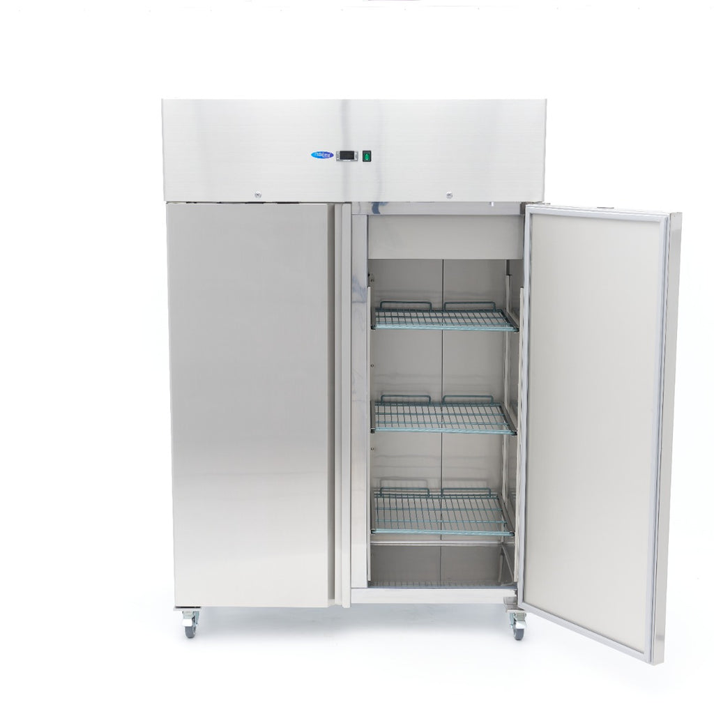 Frigorífico - Profesional - 800L - 6 Estantes Regulables - Acero Inoxidable - sobre Ruedas