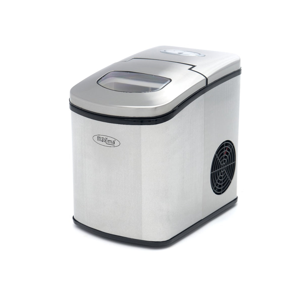 Macchina per ghiaccio - Professionale - 10-12 kg/24 h - Cubetti a proiettile - Raffreddamento ad aria - Argento