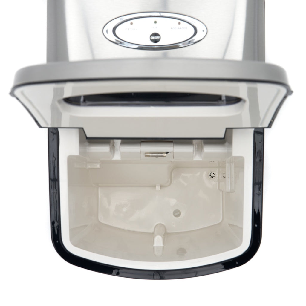 Macchina per ghiaccio - Professionale - 10-12 kg/24 h - Cubetti a proiettile - Raffreddamento ad aria - Argento