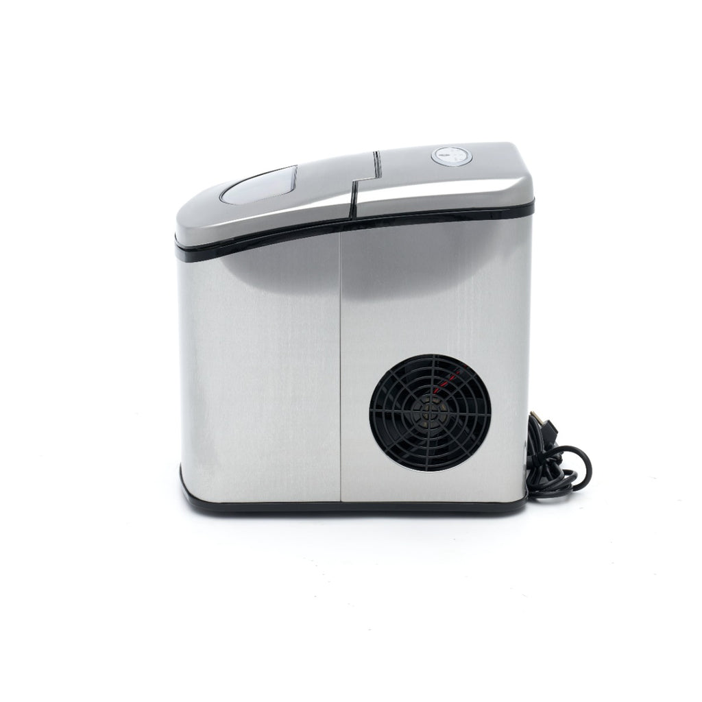 Macchina per ghiaccio - Professionale - 10-12 kg/24 h - Cubetti a proiettile - Raffreddamento ad aria - Argento