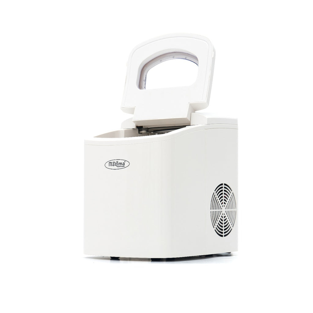 Macchina per ghiaccio - Professionale - 10-12 kg/24 h - Cubetti a proiettile - Raffreddamento ad aria - Bianca