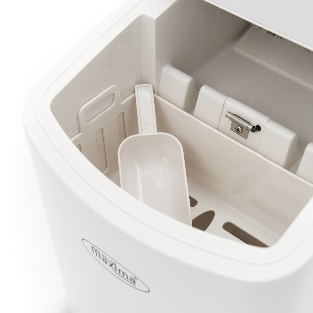 Macchina per ghiaccio - Professionale - 10-12 kg/24 h - Cubetti a proiettile - Raffreddamento ad aria - Bianca