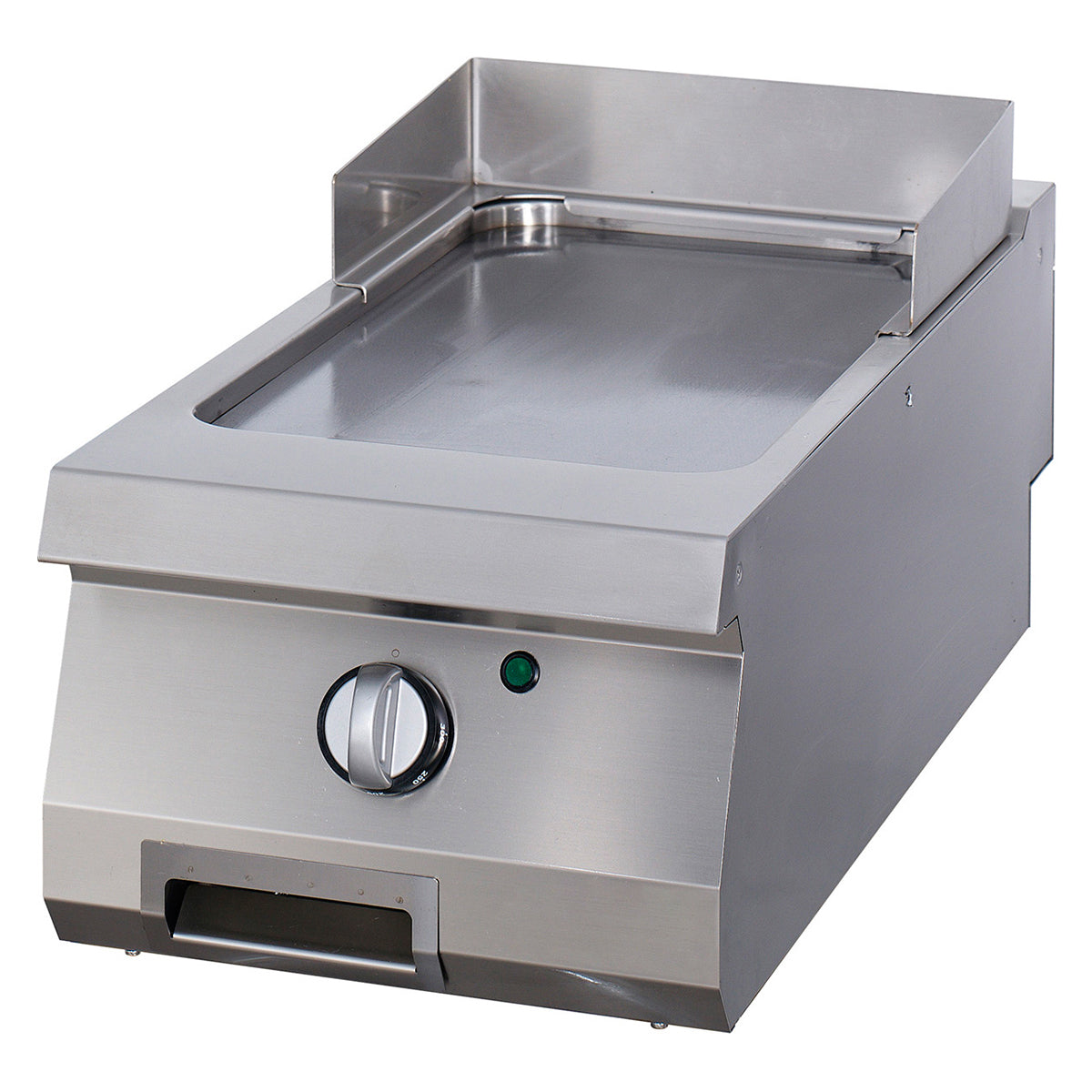 Premium-bakplaat - Professioneel - Glad chroom - Enkele unit - 90cm diep - Gas