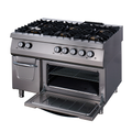 Premium Gasherd - Professionell - 6 Brenner - Dreifachgerät - 90cm Tiefe - Gas mit Elektrobackofen
