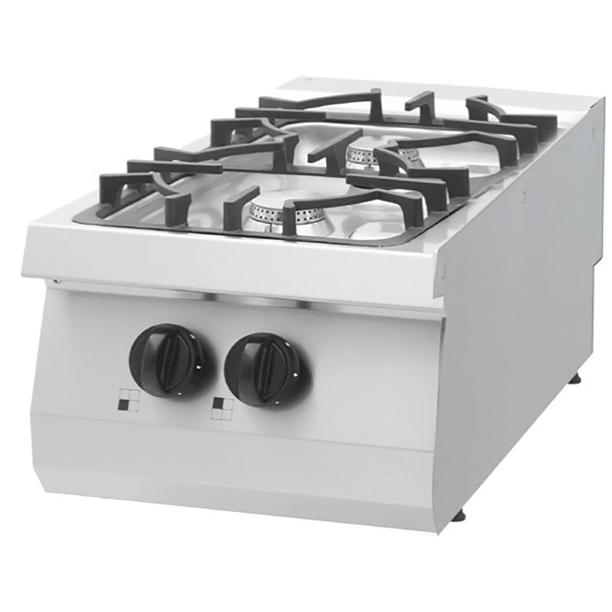 Heavy Duty Kochfeld - Professionell - 2 Brenner - Einzelgerät - 70cm Tiefe - Gas