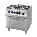 Heavy-Duty-Gasherd - Professionell - 4 Brenner - Doppeleinheit - 70cm tief - 36kW - Gas mit Elektrobackofen