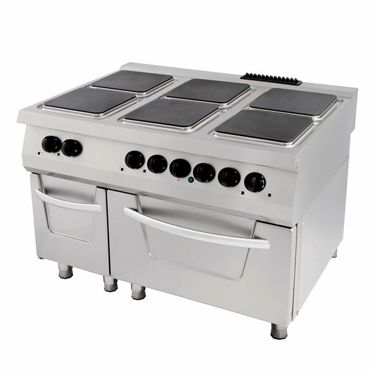 Premium Küchenherd - Professionell - 6 Platten - Dreifacheinheit - 90cm Tiefe - inkl. Backofen - Elektrisch