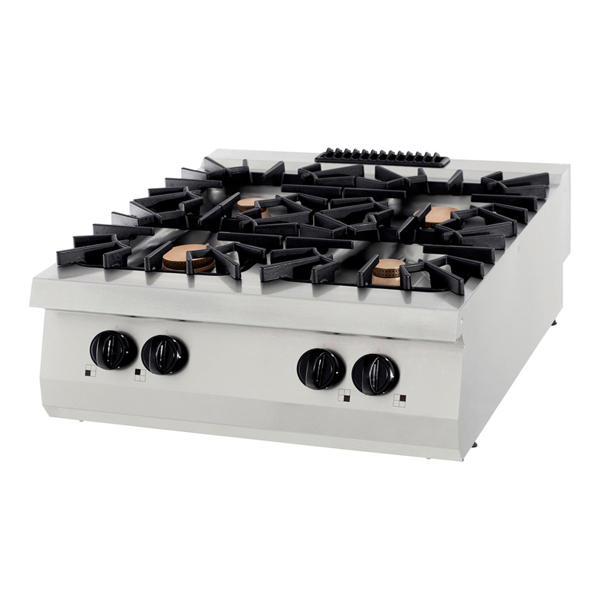 Piano cottura a gas Premium - Professionale - 4 bruciatori - Unità doppia - 90cm di profondità - Gas