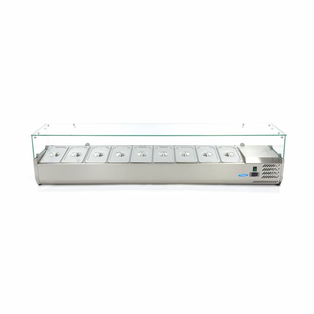Vetrina refrigerata da banco - Professionale - 200 cm - per 9 x GN 1/3