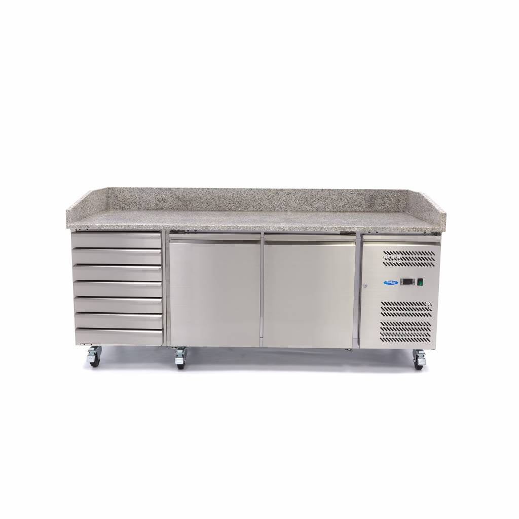 Mesas Refrigerado para Pizzas Preparacion - Profesional - 202cm - 2 Puertas - 7 Cajones
