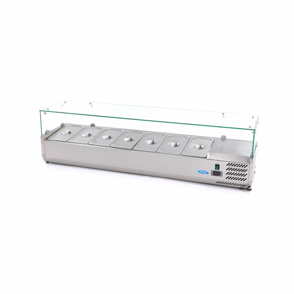 Vetrina refrigerata da banco - Professionale - 160 cm - per 7 x GN 1/3