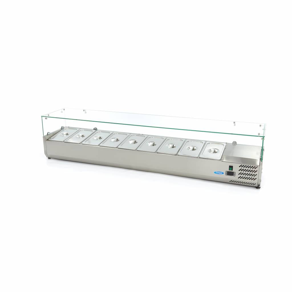 Vetrina refrigerata da banco - Professionale - 200 cm - per 9 x GN 1/3