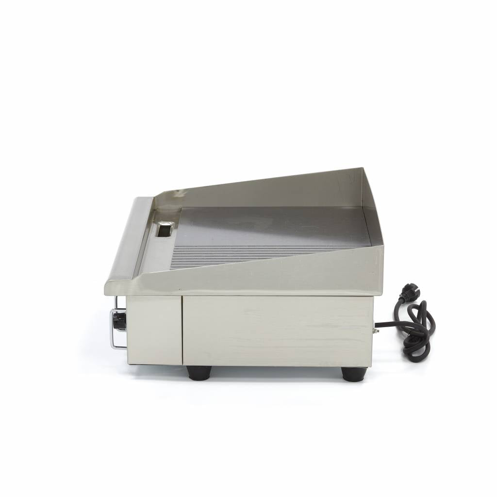 Grillplatte - Professionell - Halb geriffelt - 55cm - Mit Auffangschale