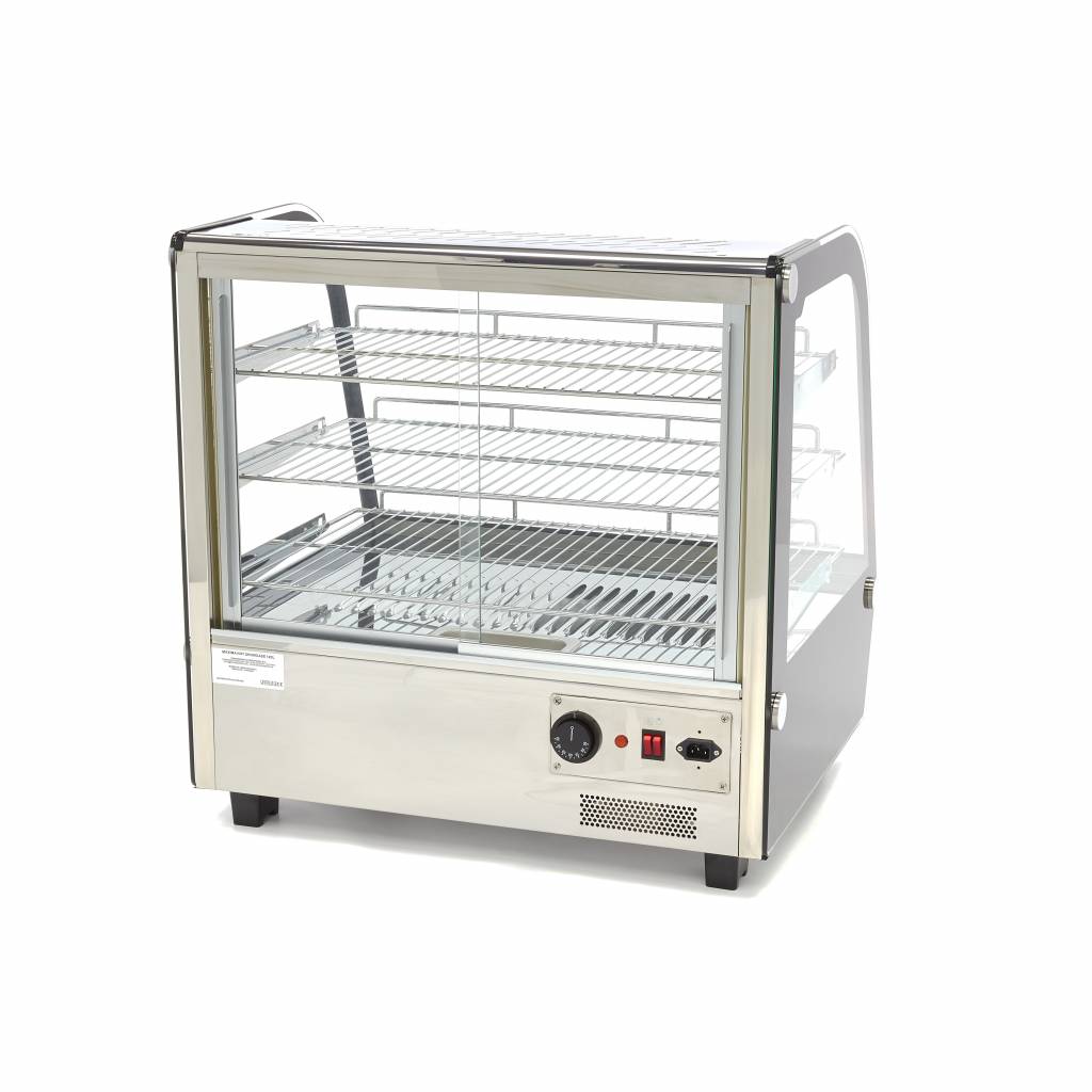 Vetrina riscaldata per alimenti - Professionale - 120L - 67,8cm - 3 ripiani