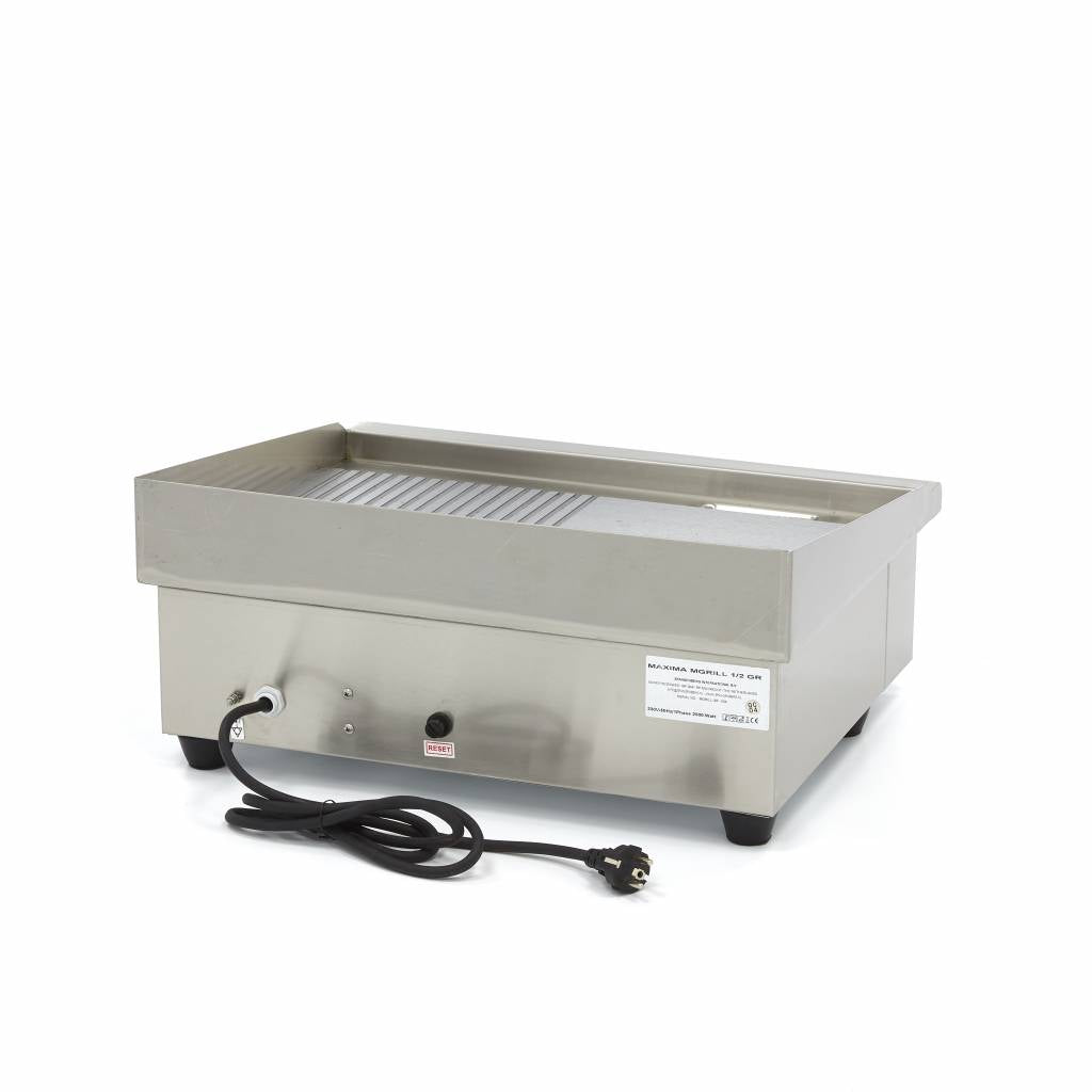 Grillplatte - Professionell - Halb geriffelt - 55cm - Mit Auffangschale