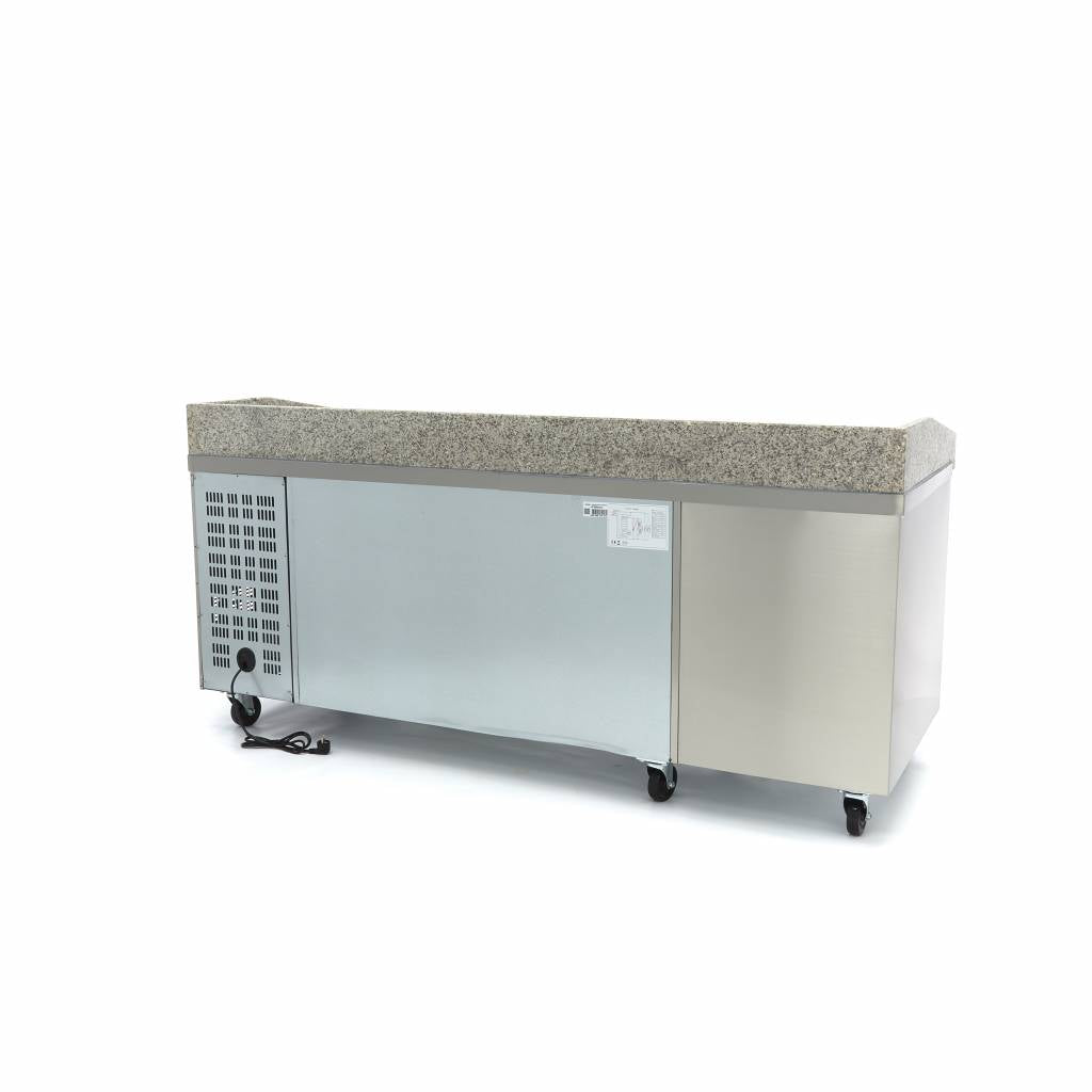 Mesas Refrigerado para Pizzas Preparacion - Profesional - 202cm - 2 Puertas - 7 Cajones