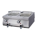 Heavy Duty Freidora - Profesional - 2 x 12L - Unidad Doble - 70cm de Profundidad - con Grifo de Vaciado - Eléctrico