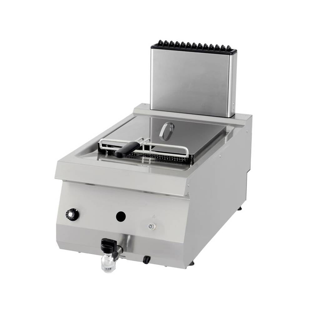 Heavy Duty Friggitrice - Professionale - 1 x 12L - Unità Singola - 70cm di Profondità - con Rubinetto di Scarico - Gas