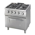 Heavy Duty Gasherd - Professionell - 4 Brenner - Doppeleinheit - 70cm tief - 37 kW - Gas mit integriertem Backofen