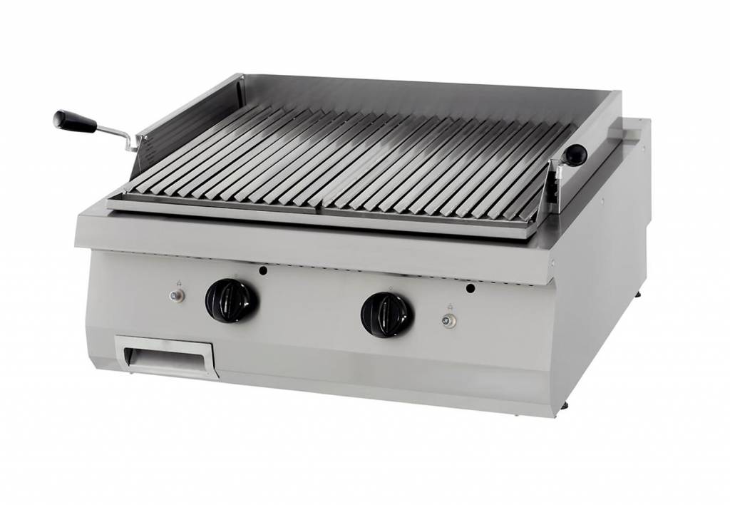 Heavy Duty Lavastein-Grill - Professionell - Doppelgerät - 70cm Tiefe - Gas