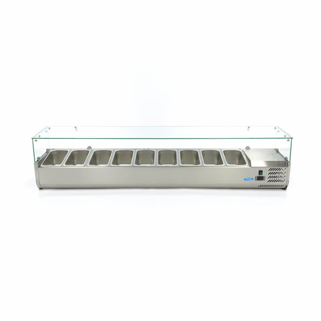 Vetrina refrigerata da banco - Professionale - 200 cm - per 9 x GN 1/3