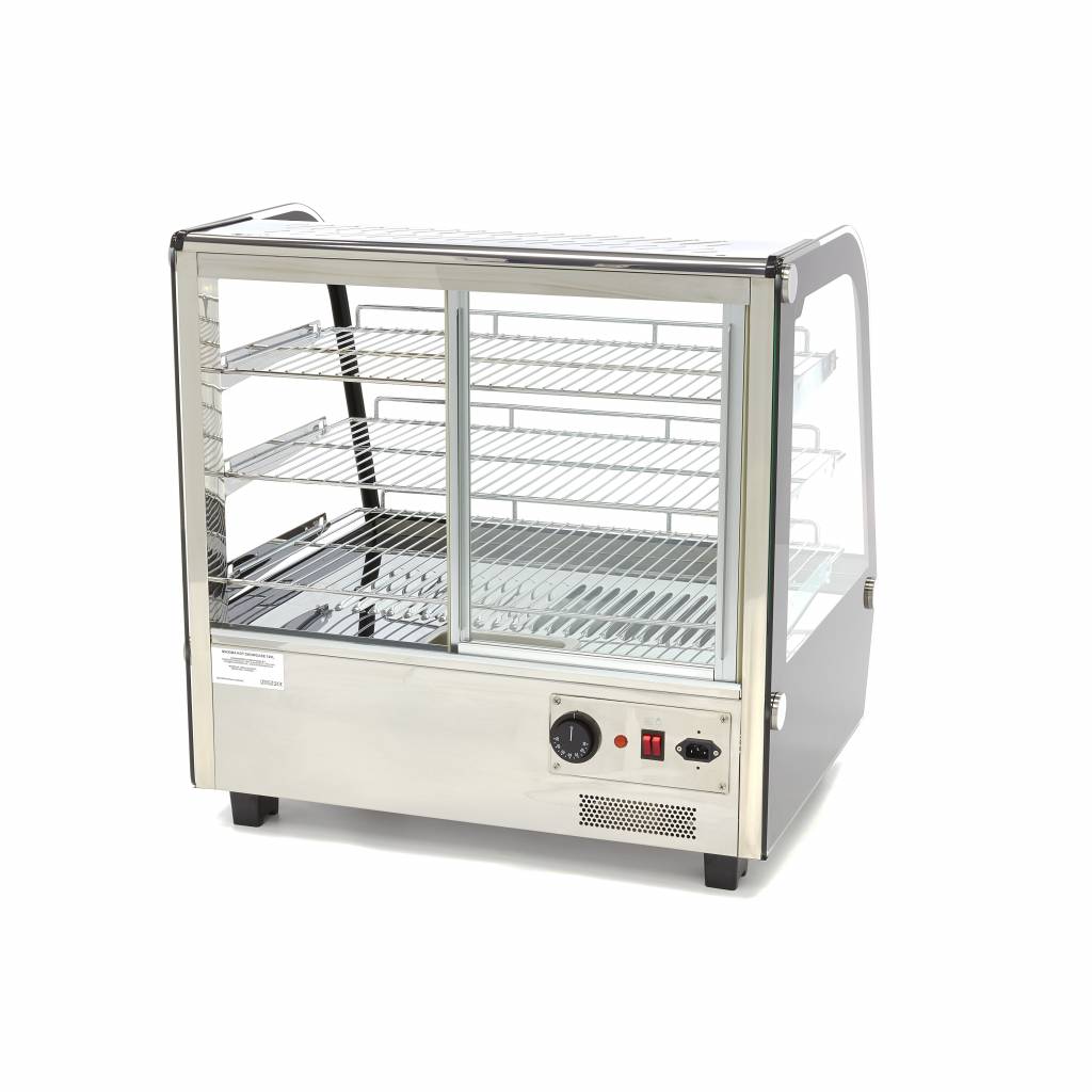 Vetrina riscaldata per alimenti - Professionale - 120L - 67,8cm - 3 ripiani
