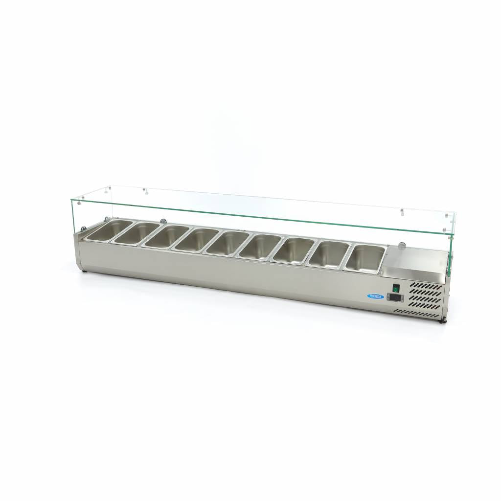Vetrina refrigerata da banco - Professionale - 200 cm - per 9 x GN 1/3