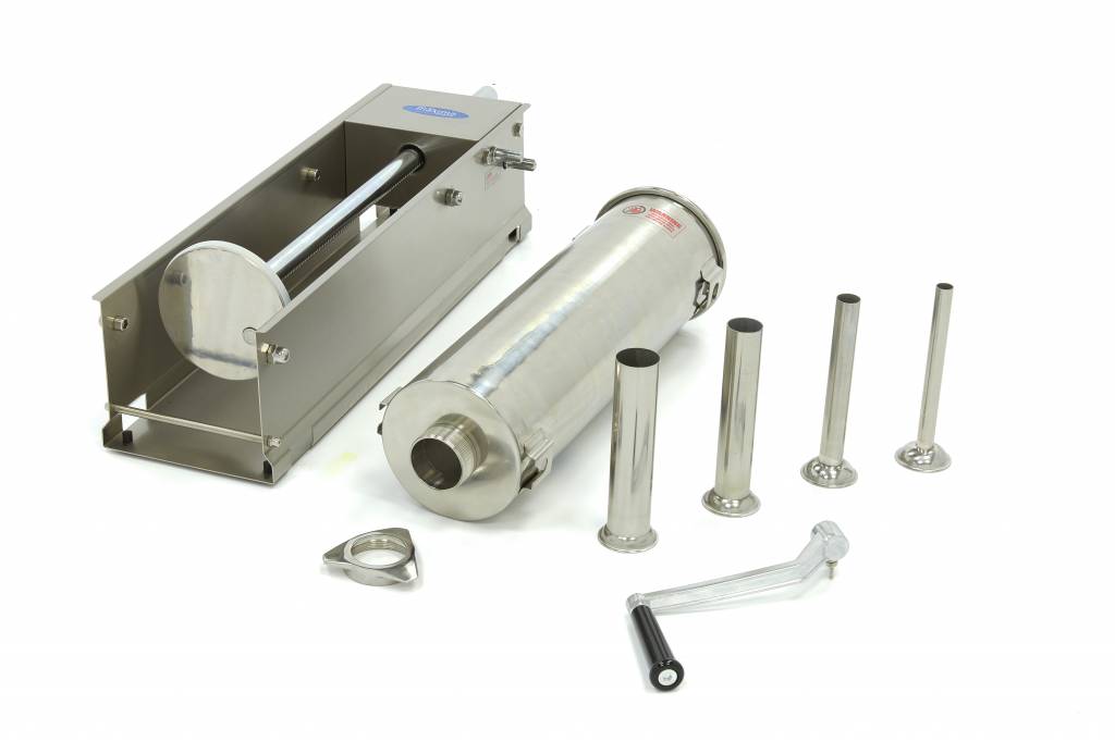 Máquina Rellenar Embutido - Profesional - 7L - Horizontal - incl 4 Tubos de Embutición