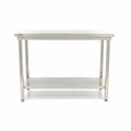 Mesa de Trabajo de Acero Inoxidable - Profesional - 120 x 70cm - Altura Ajustable - con Salpicadero