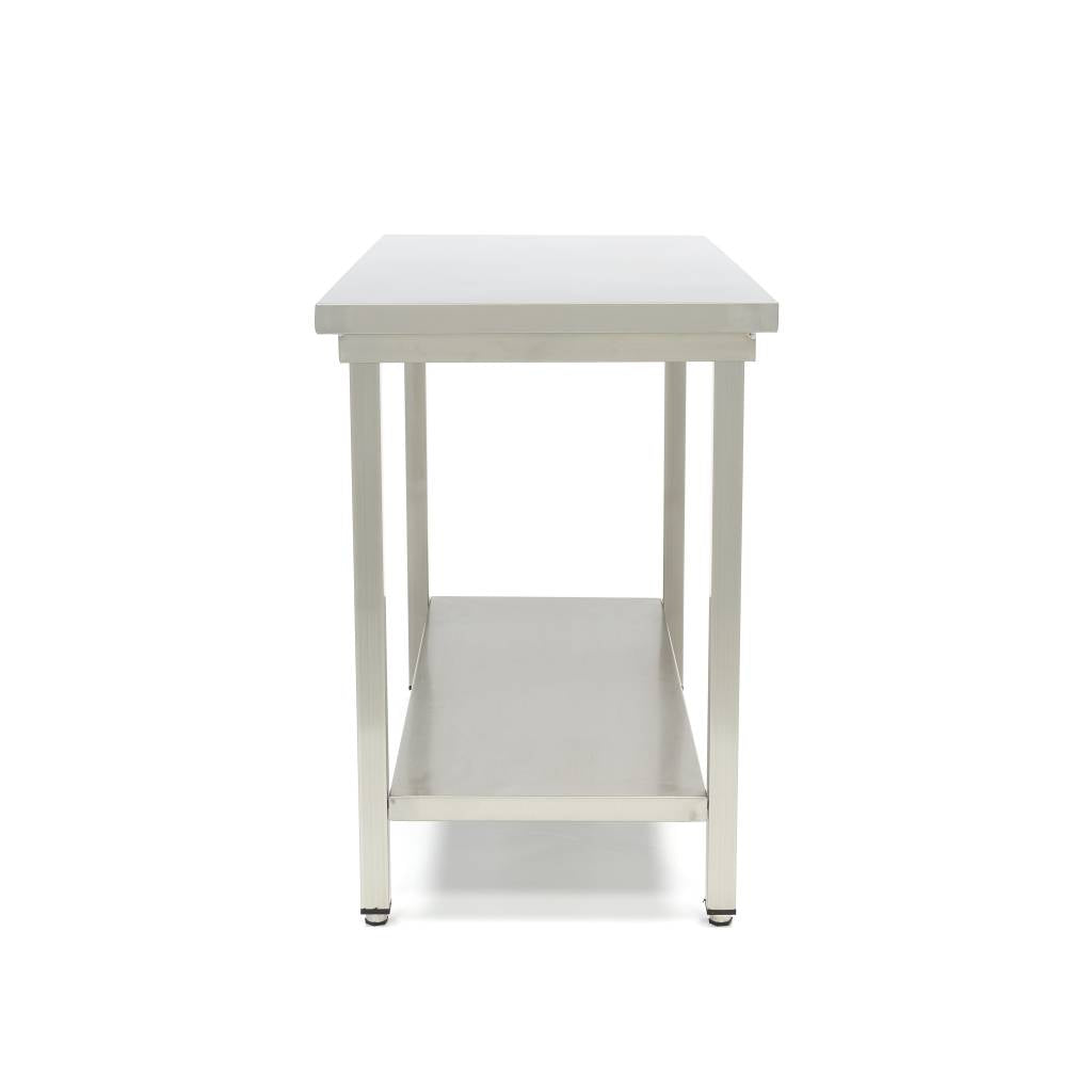 Mesa de Trabajo de Acero Inoxidable - Profesional - 140 x 60cm - Altura Ajustable - con Estante