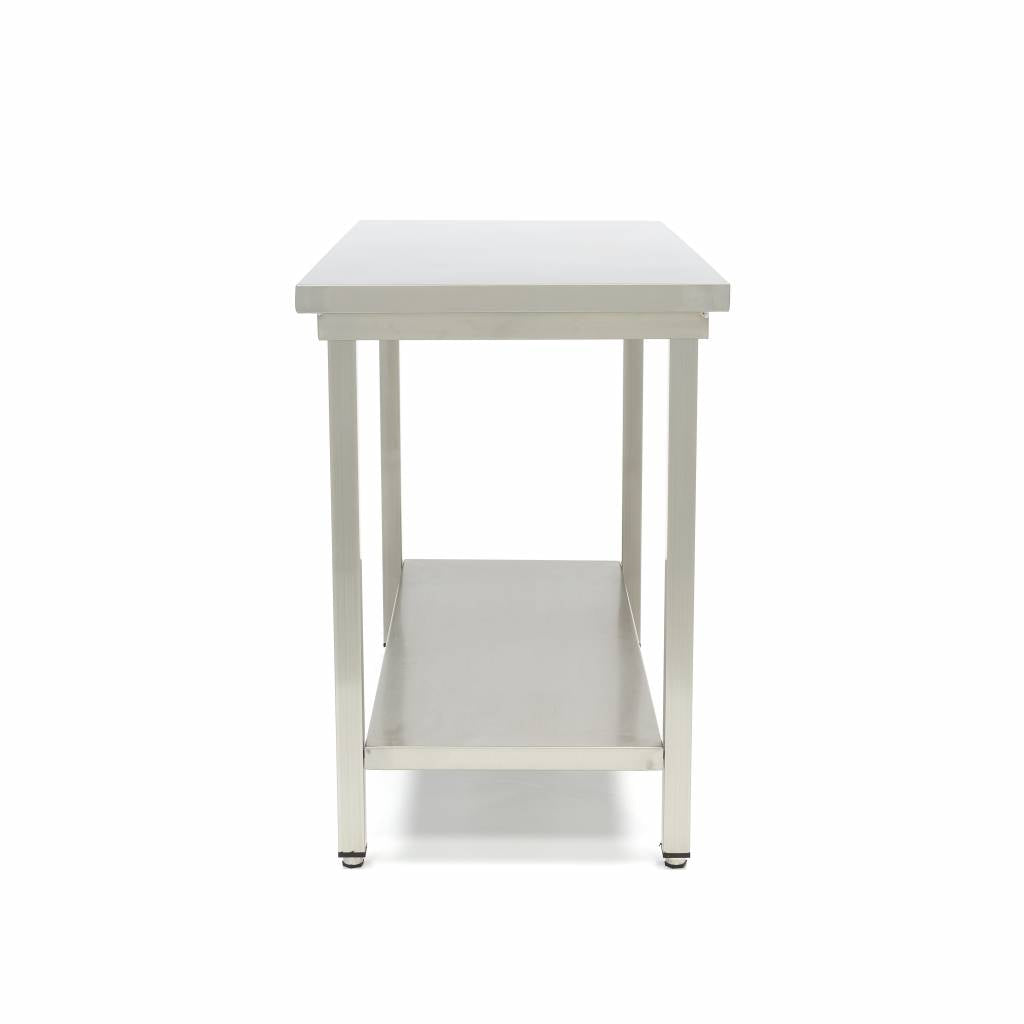 Mesa de Trabajo de Acero Inoxidable - Profesional - 120 x 70cm - Altura Ajustable - con Salpicadero