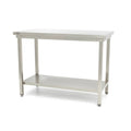 Mesa de Trabajo de Acero Inoxidable - Profesional - 180 x 60cm - Altura Ajustable - con Estante de Almacenamiento