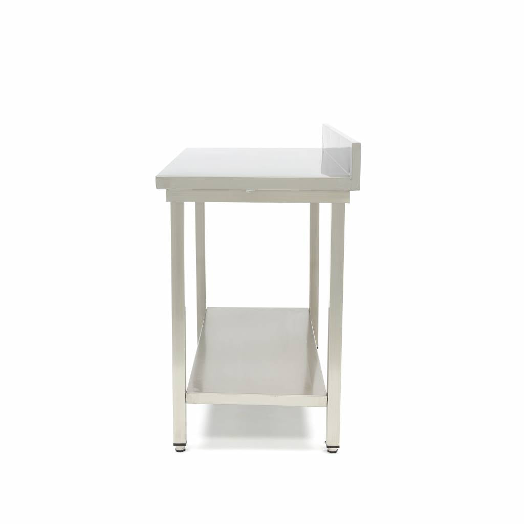 Edelstahl-Arbeitstisch - Professionell - 120 x 70cm - höhenverstellbar - mit Spritzschutz